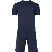 Emporio Armani Pyjamas kort marinblå / grå