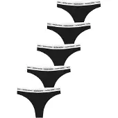 Björn Borg Logo Thongs 5-pack Svart, XL