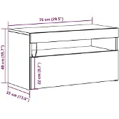 vidaXL TV-skåp Svart Ek 75 x 35 x 40 cm Konstruerat trä