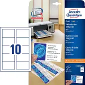 Avery - Vit - 185 g/m² - 10 st. 10) visitkort