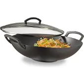 Spring cast iron wok with glass lid 35 cm, 4,0L