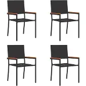 vidaXL Trädgårds stapelbara stolar 4 pcs Svart och Brunt