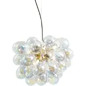 QAZQA Art Deco Pendellampa Guld med Regnbågsglas 50cm 8-ljus - Uvas