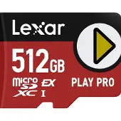 Lexar PLAY PRO - Flash-minneskort - 512 GB - Video Class V30 / UHS-I - mikroSDXC UHS-I