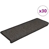 vidaXL Trappmattor självhäftande sisal-look 30 st 65x21x4 cm antracit