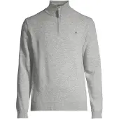 Gant för män. 87213 Tröja i mycket fin fårull med grå halv dragkedja (XXL), Casual