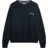 Superdry för kvinnor. W2012446A Athletic Relaxed Printed Crew Sweatshirt marinblå (S), Casual, Bomull, Marino