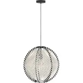 Eglo WAVERTON pendellampa Ø480 E27 svart/trä/vit