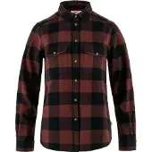 Fjällräven Women's Övik Heavy Flannel Shirt Dark Navy-Maroon