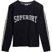 Superdry för kvinnor. W6012134A Athletic Essentials Graphic Sweatshirt marinblå (M), Casual, Bomull, Lång ärm, Marino