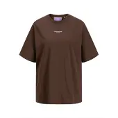 JJXX T-shirt 'JXSTUDIO VESTERBRO' mörkbrun / vit