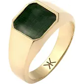 KUZZOI Ring guld / mörkgrön