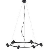 QAZQA Modern pendellampa svart 6-ljus - Jeana Circle