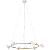 QAZQA Modern pendellampa trätryck med vit 6-ljus - Jeana Circle
