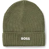 BOSS Kids' beanie hat with rubber-print logo