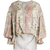 AllSaints Blus 'PENNY CASCADE' marinblå / grön / orange / vit