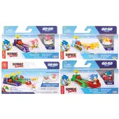 JAKKS Pacific Sonic The Hedgehog Go Go Racers Mini Avfyrningsramper Fordon Blandad 4 Enheter
