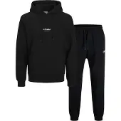 Jack & Jones Träningsoverall 'JJESOHO' svart / vit