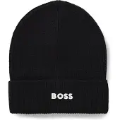 BOSS Kids' beanie hat with rubber-print logo