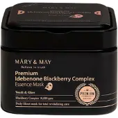 MARY & MAY , Premium Idebenon Svartvinbär Komplex, Essence Skönhet Mask, 20 Blad, 8,81 oz (250 g)