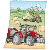 Baby Best Traktor fleecefilt 130 x 160 cm
