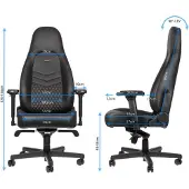Noblechairs ICON - Stol - armstöd - T-formad - lutning - svängtapp - aluminium, polyuretan, stål, granulerat läder, nylon/polyetylen - svart