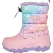 Playshoes Snöboots 'Regenbogen' blå / grön / syrén / gammalrosa