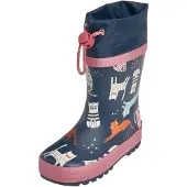 Playshoes Gummistövel 'Katzen' marinblå / orange / eosin / off-white