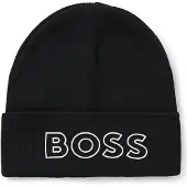 BOSS Kids' beanie hat with silicone-print logo