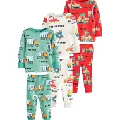 Next Pyjamas kräm / ljusgrön / aprikos / cranberry