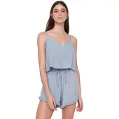 Trendyol Kort pyjamas pastellgrön / vit