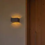 Faro LED utomhus vägglampa Glint, Aluminium / grå / zink, Betong, Modern, LED-vägglampa utomhus