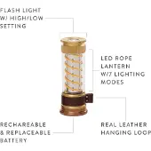 SmartaSaker Minilykta med inbyggd ficklampa, Barebones, Mässing/koppar