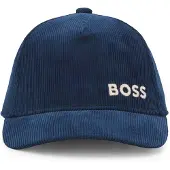 BOSS Kids' cap in cotton velvet with embroidered logo