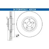 Ate Bromsskiva 24.0128-0334.1, 1 Stycke
