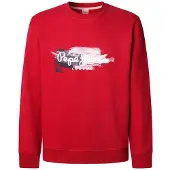 Pepe Jeans för män. PM5800026 Sweatshirt Trey röd (S), Casual, Bomull