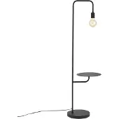 QAZQA Modern golvlampa svart med runt bord - Ostrich