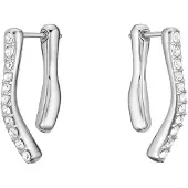 BOSS Silver-tone earrings with crystal embellishments