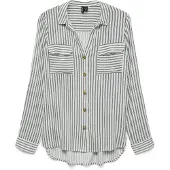 Vero Moda Blus 'VMBUMPY' nattblå / vit