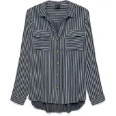 Vero Moda Blus 'VMBumpy' mörkblå / vit