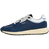 Pepe Jeans för män. PMS600001 Marlon Vibe läder sneakers marinblå (41), Hud, Karta, Nyckelband, Casual, Marino