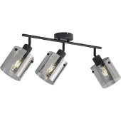 QAZQA Design takspotlight svart med rökglas 3-ljus - Domo