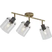 QAZQA Design takspotlight brons med klart glas 3-ljus - Domo