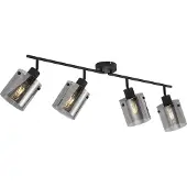 QAZQA Design takspotlight svart med rökglas 4-ljus - Domo