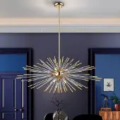 Schuller Valencia Glas pendellampa Evasion, Mässing / guld, Vardagsrum / matsal, Metall, Pendellampa