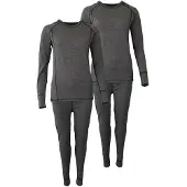 Accezzi skidunderkläder i merino + 3 par skidstrumpor i merino, Röd, Dam