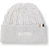 BOSS Kids cable-knit beanie hat with embroidered logo