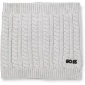 BOSS Kids' cable-knit snood with embroidered logo