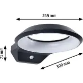 Paulmann Anela 94836 LED-vägglampa LED fast installerad 12.5 W LED Antracit