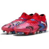 Puma Future 8 Ultimate FG Playmaker - Röd/Svart/Blå/Rosa Pixel - Gräs (FG), storlek 43